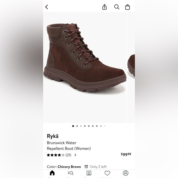 Ryka Brown Lace Up Boots with Suede Finish - Picture 6 of 6